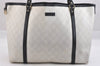 Authentic GUCCI Vintage Shoulder Tote Bag GG PVC Leather 197953 White 3917K