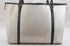Authentic GUCCI Vintage Shoulder Tote Bag GG PVC Leather 197953 White 3917K