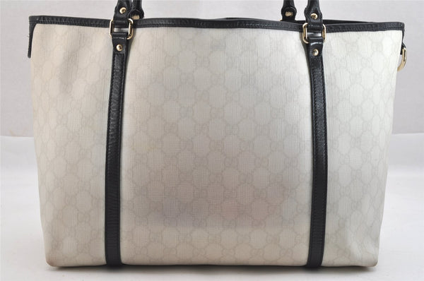 Authentic GUCCI Vintage Shoulder Tote Bag GG PVC Leather 197953 White 3917K