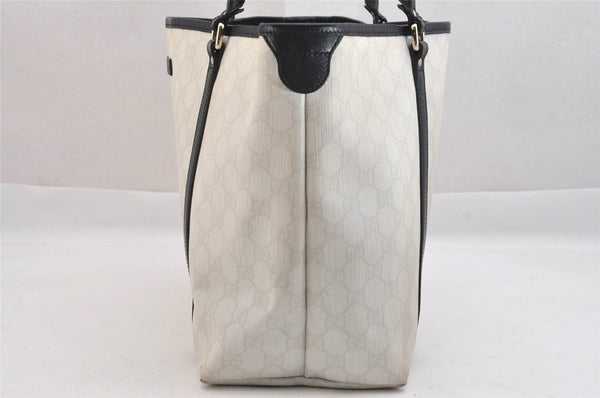 Authentic GUCCI Vintage Shoulder Tote Bag GG PVC Leather 197953 White 3917K