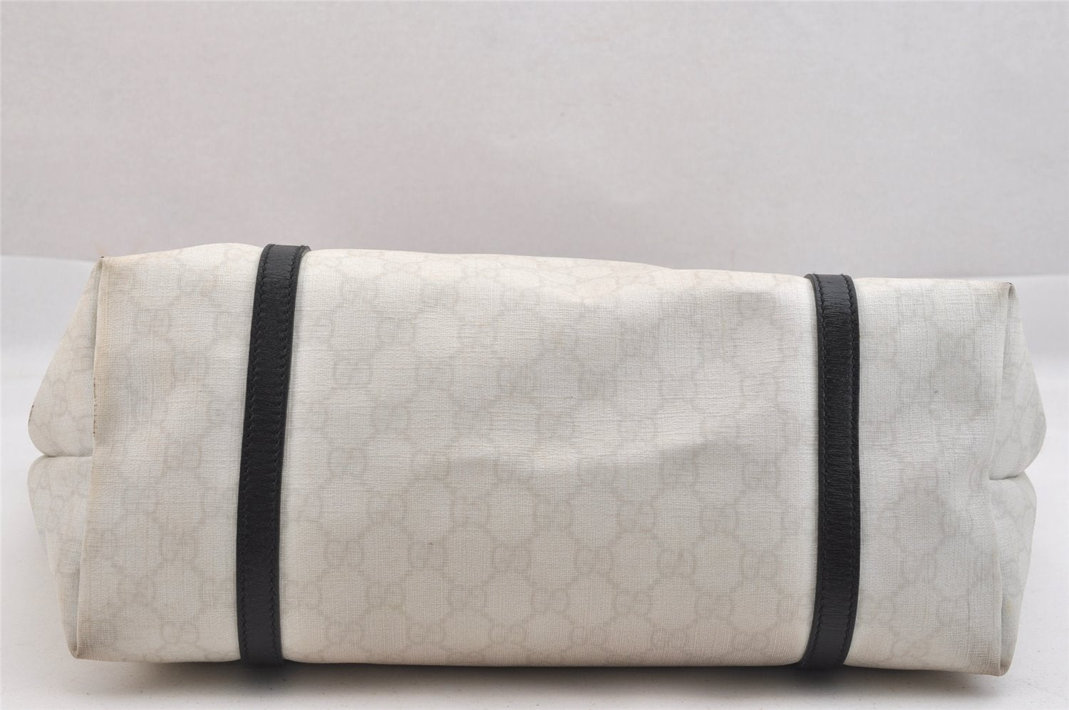 Authentic GUCCI Vintage Shoulder Tote Bag GG PVC Leather 197953 White 3917K