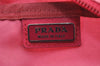 Authentic PRADA Vintage Nylon Tessuto Saffiano Leather Pouch Purse Pink 3918I