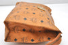 Authentic MCM Visetos Leather Vintage Clutch Hand Bag Purse Brown 3918K