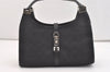 Authentic GUCCI Jackie Hand Tote Bag Purse GG Canvas Leather 0011068 Black 3920J