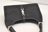Authentic GUCCI Jackie Hand Tote Bag Purse GG Canvas Leather 0011068 Black 3920J