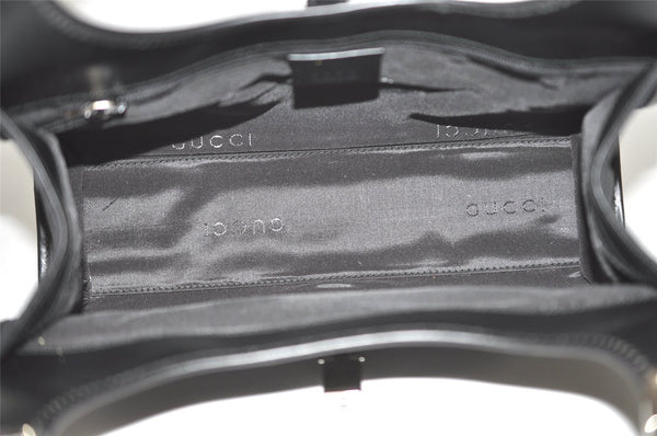 Authentic GUCCI Jackie Hand Tote Bag Purse GG Canvas Leather 0011068 Black 3920J