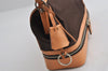 Authentic PRADA Vintage Canvas Leather Shoulder Hand Bag Brown 3921I