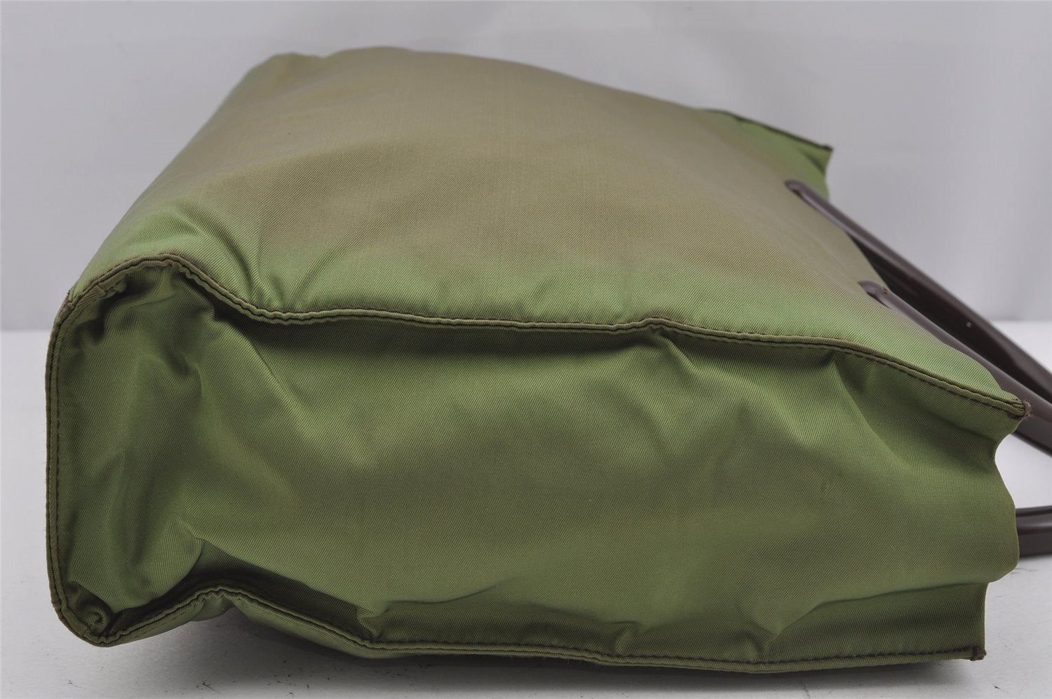 Authentic PRADA Vintage Nylon Tessuto Plastic Hand Tote Bag Purse Green 3921J