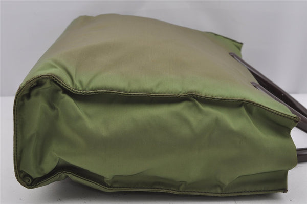 Authentic PRADA Vintage Nylon Tessuto Plastic Hand Tote Bag Purse Green 3921J