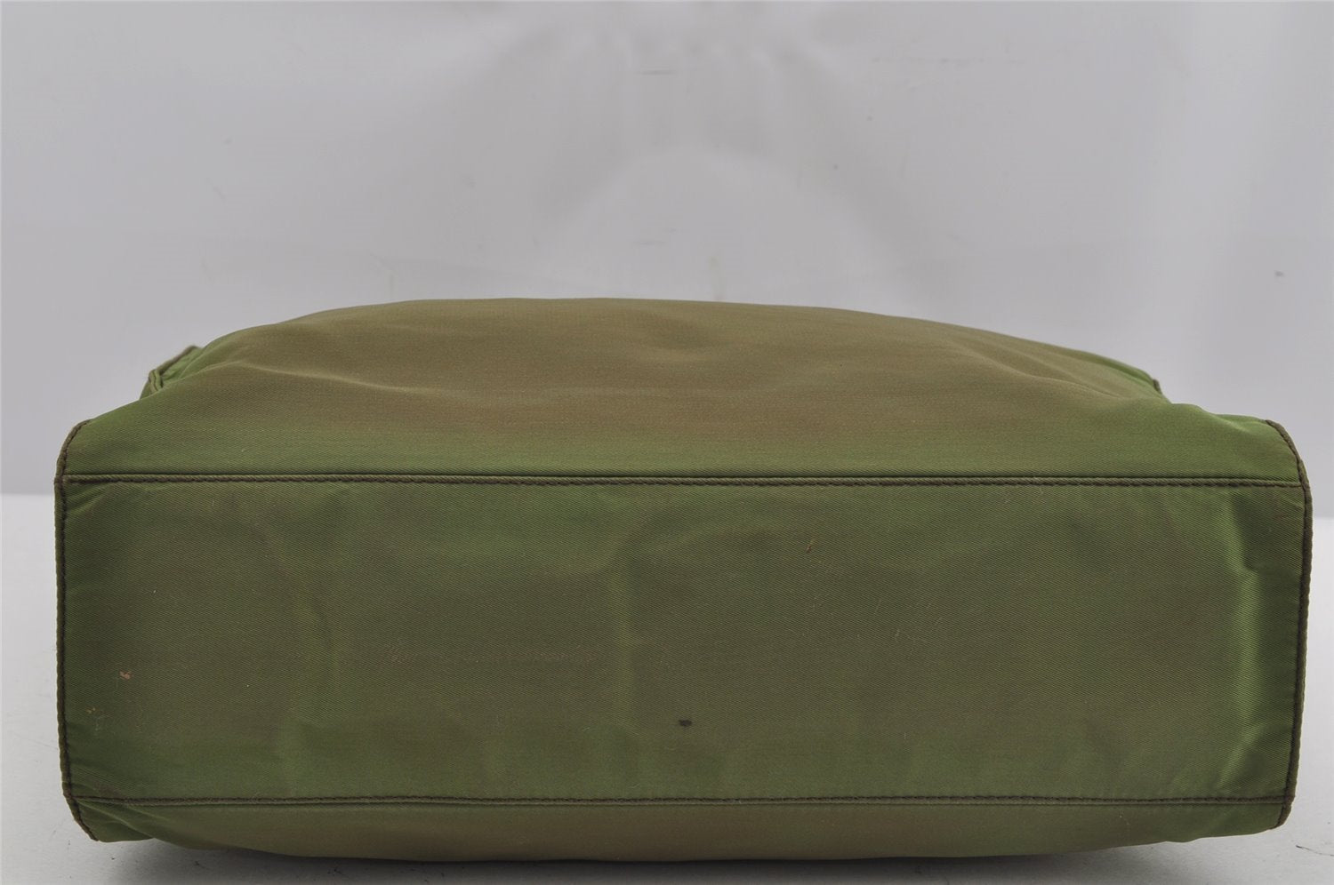 Authentic PRADA Vintage Nylon Tessuto Plastic Hand Tote Bag Purse Green 3921J