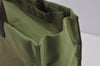 Authentic PRADA Vintage Nylon Tessuto Plastic Hand Tote Bag Purse Green 3921J