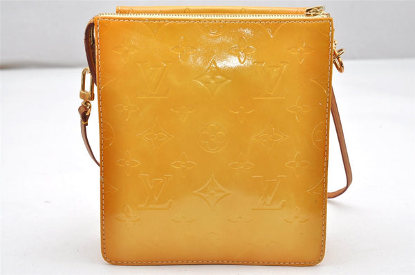 Auth Louis Vuitton Monogram Vernis Mott Shoulder Hand Bag Yellow M91059 LV 3921K