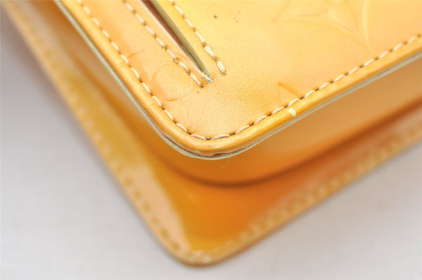 Auth Louis Vuitton Monogram Vernis Mott Shoulder Hand Bag Yellow M91059 LV 3921K