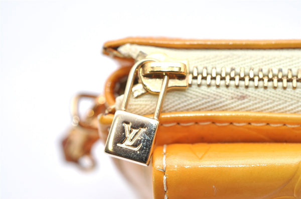 Auth Louis Vuitton Monogram Vernis Mott Shoulder Hand Bag Yellow M91059 LV 3921K