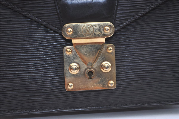 Authentic Louis Vuitton Epi Sellier Dragonne Clutch Bag Black M52612 LV 3922K