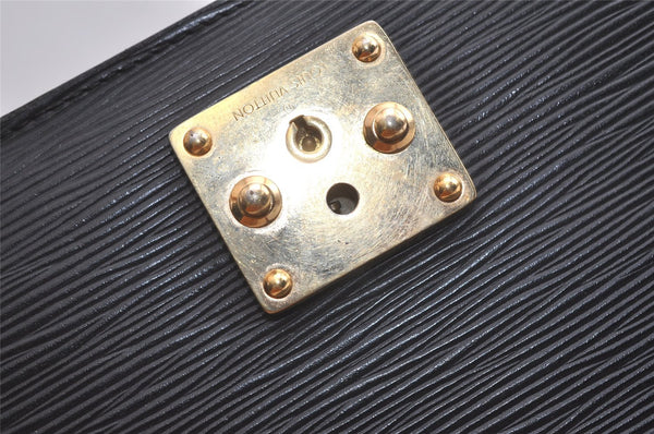 Authentic Louis Vuitton Epi Sellier Dragonne Clutch Bag Black M52612 LV 3922K