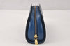 Authentic Louis Vuitton Epi Dauphine Cosmetic Pouch Blue M48445 LV 3924K