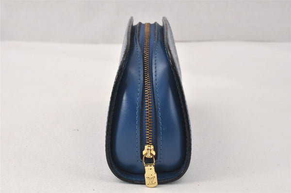 Authentic Louis Vuitton Epi Dauphine Cosmetic Pouch Blue M48445 LV 3924K