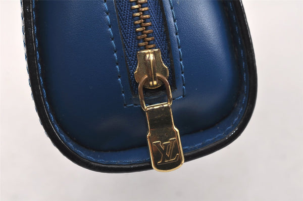 Authentic Louis Vuitton Epi Dauphine Cosmetic Pouch Blue M48445 LV 3924K
