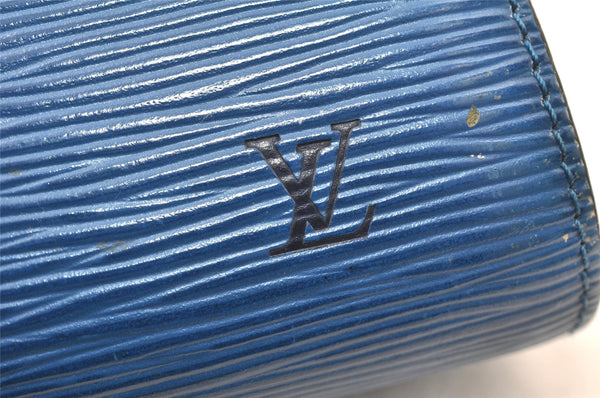 Authentic Louis Vuitton Epi Dauphine Cosmetic Pouch Blue M48445 LV 3924K