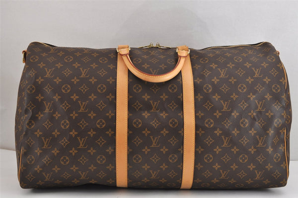 Authentic Louis Vuitton Monogram Keepall Bandouliere 60 M41412 Boston Bag 3925J