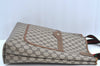 Authentic GUCCI Web Sherry Line Shoulder Tote Bag GG PVC Leather Brown 3927H