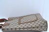 Authentic GUCCI Web Sherry Line Shoulder Tote Bag GG PVC Leather Brown 3927H