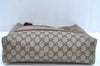 Authentic GUCCI Web Sherry Line Shoulder Tote Bag GG PVC Leather Brown 3927H