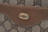 Authentic GUCCI Web Sherry Line Shoulder Tote Bag GG PVC Leather Brown 3927H