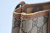 Authentic GUCCI Web Sherry Line Shoulder Tote Bag GG PVC Leather Brown 3927H