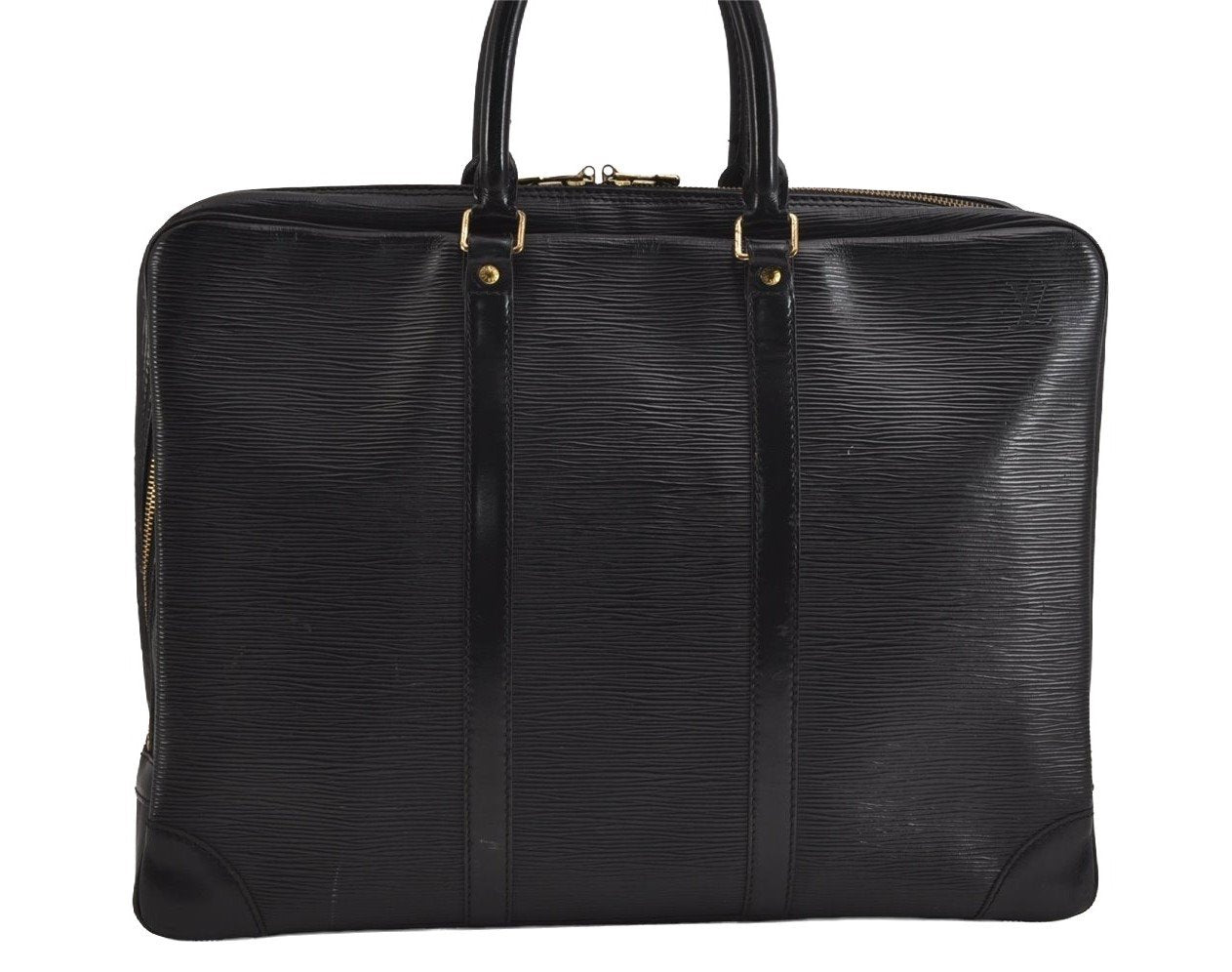 Authentic Louis Vuitton Epi Porte Documents Voyage Briefcase M59162 Black 3927J
