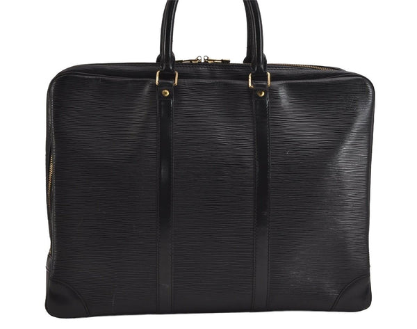 Authentic Louis Vuitton Epi Porte Documents Voyage Briefcase M59162 Black 3927J