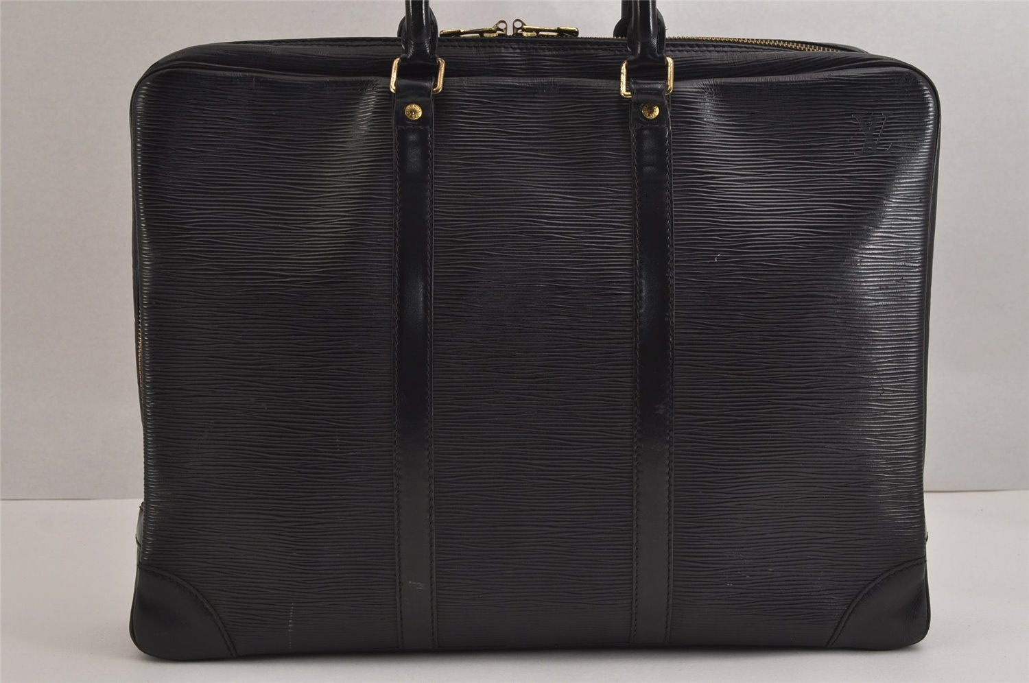 Authentic Louis Vuitton Epi Porte Documents Voyage Briefcase M59162 Black 3927J