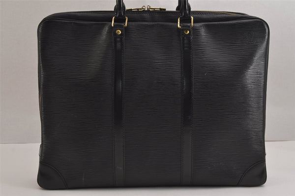 Authentic Louis Vuitton Epi Porte Documents Voyage Briefcase M59162 Black 3927J