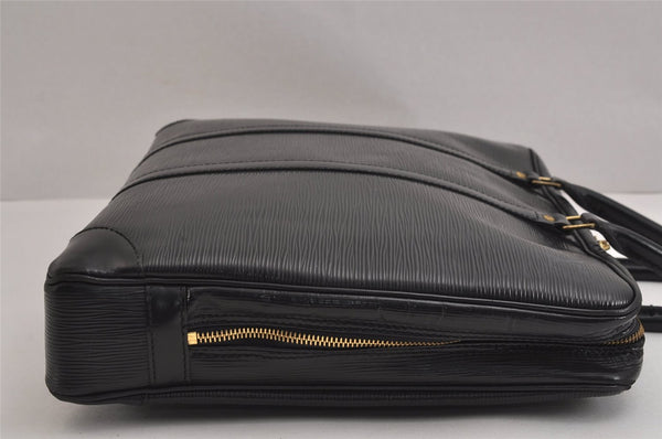 Authentic Louis Vuitton Epi Porte Documents Voyage Briefcase M59162 Black 3927J
