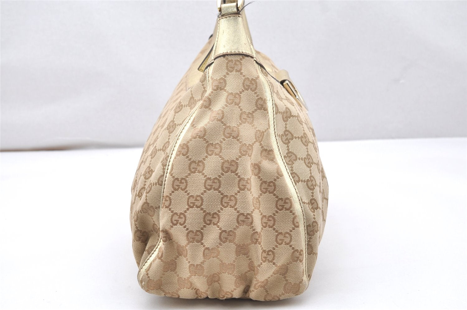 Authentic GUCCI Abbey Shoulder Hand Bag GG Canvas Leather 189833 Beige 3927K