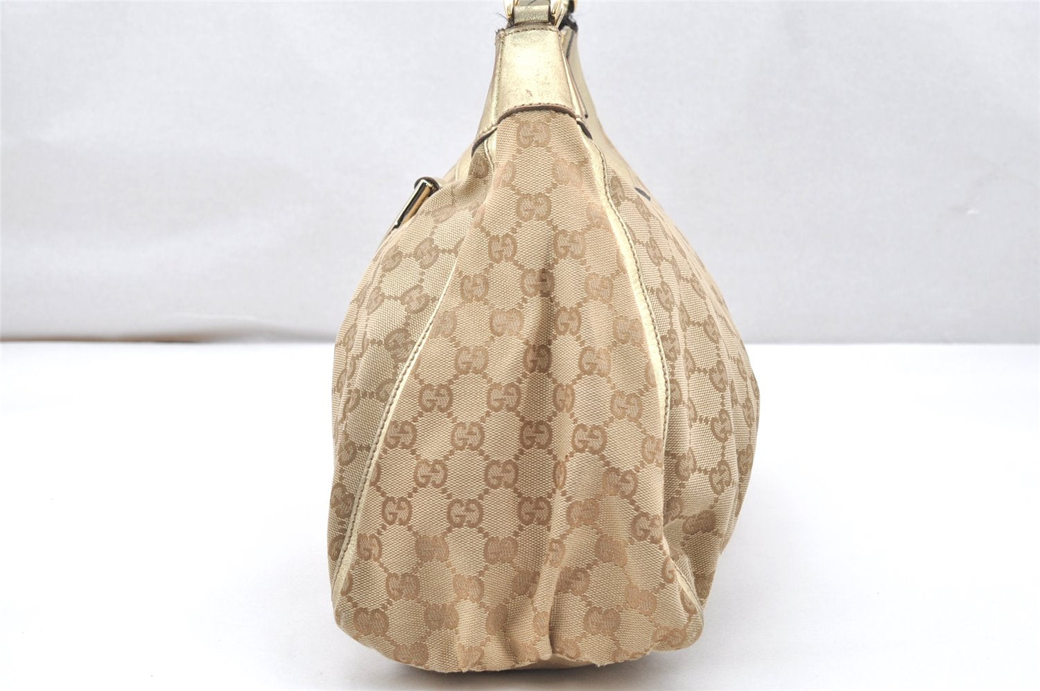 Authentic GUCCI Abbey Shoulder Hand Bag GG Canvas Leather 189833 Beige 3927K