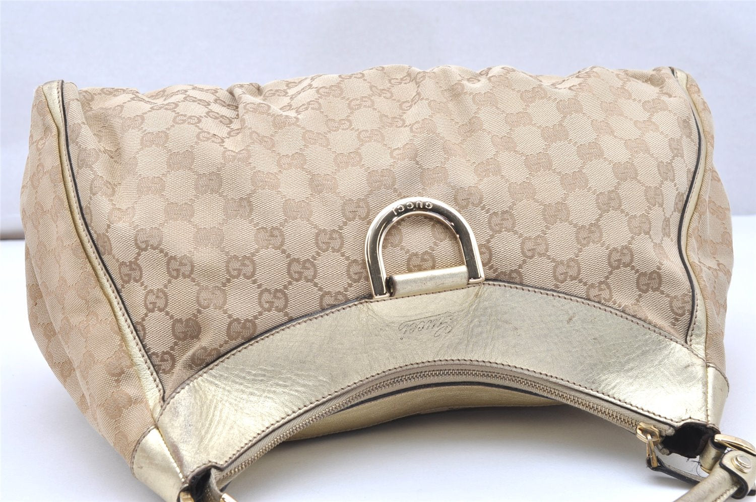 Authentic GUCCI Abbey Shoulder Hand Bag GG Canvas Leather 189833 Beige 3927K