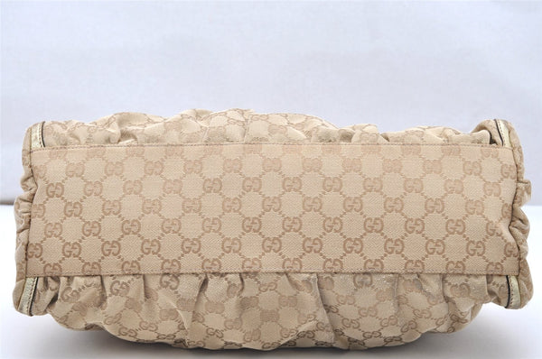 Authentic GUCCI Abbey Shoulder Hand Bag GG Canvas Leather 189833 Beige 3927K
