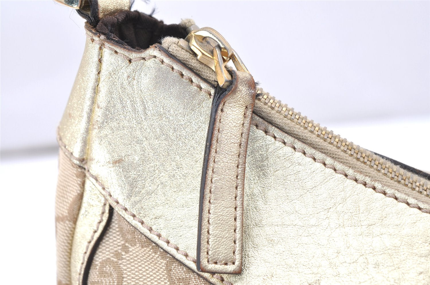 Authentic GUCCI Abbey Shoulder Hand Bag GG Canvas Leather 189833 Beige 3927K