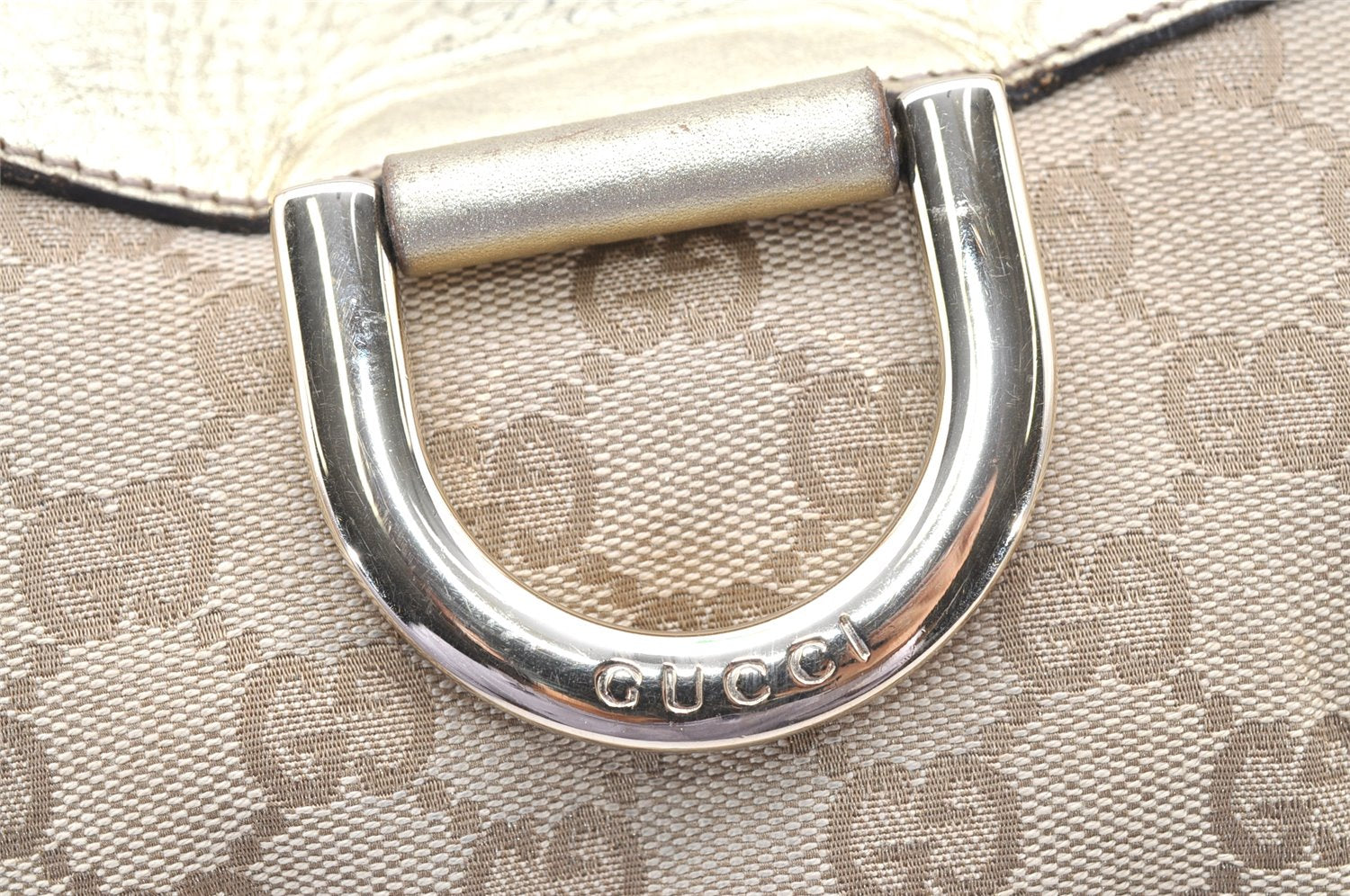 Authentic GUCCI Abbey Shoulder Hand Bag GG Canvas Leather 189833 Beige 3927K