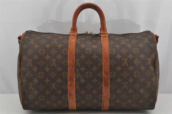 Authentic Louis Vuitton Monogram Keepall Bandouliere 45 M41418 Boston Bag 3928J