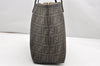 Authentic FENDI Vintage Zucca Shoulder Tote Bag PVC Leather Brown 3929K