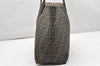 Authentic FENDI Vintage Zucca Shoulder Tote Bag PVC Leather Brown 3929K