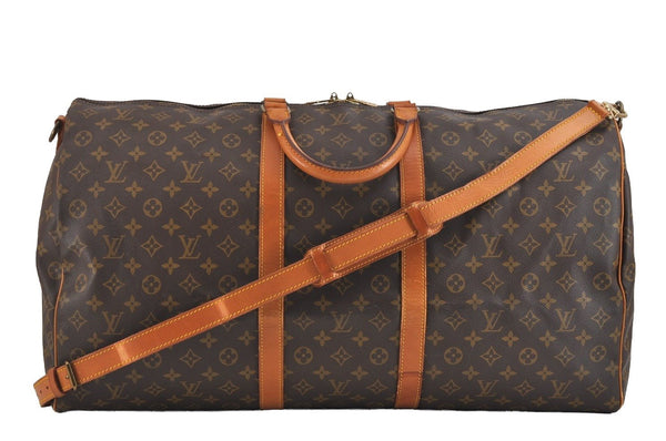 Authentic Louis Vuitton Monogram Keepall Bandouliere 60 M41412 Boston Bag 3930J