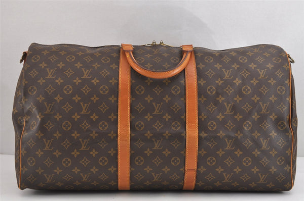 Authentic Louis Vuitton Monogram Keepall Bandouliere 60 M41412 Boston Bag 3930J
