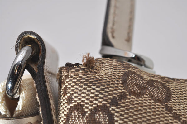 Authentic GUCCI Shoulder Cross Body Bag GG Canvas Leather 147671 Brown 3931I