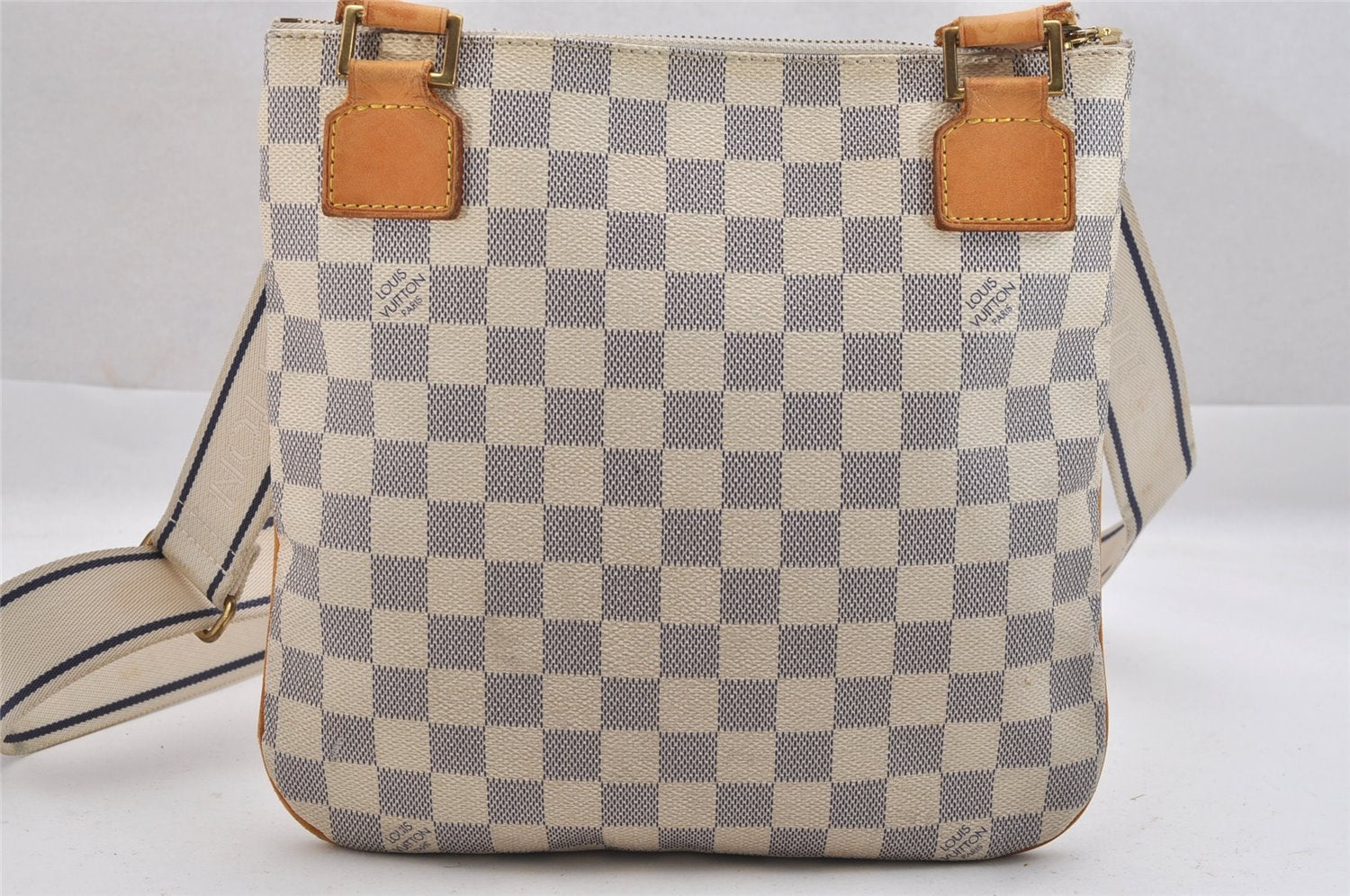 Auth Louis Vuitton Damier Azur Pochette Bosphore N51112 Shoulder Cross Bag 3931K