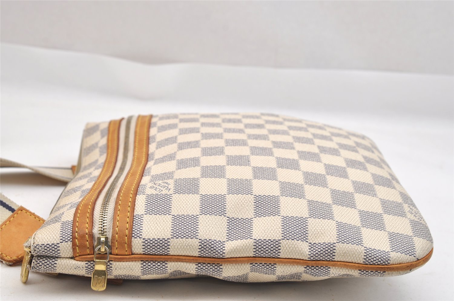 Auth Louis Vuitton Damier Azur Pochette Bosphore N51112 Shoulder Cross Bag 3931K