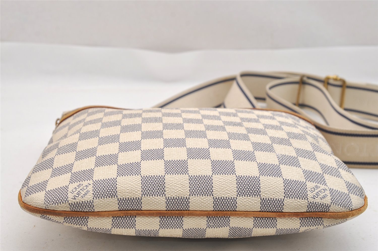 Auth Louis Vuitton Damier Azur Pochette Bosphore N51112 Shoulder Cross Bag 3931K